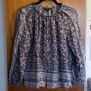 Lucky Brand purple floral boho blouse